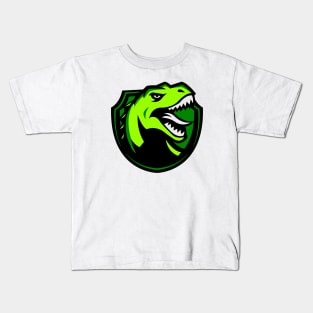 Angry T-Rex Dinosaur Head Logo Kids T-Shirt